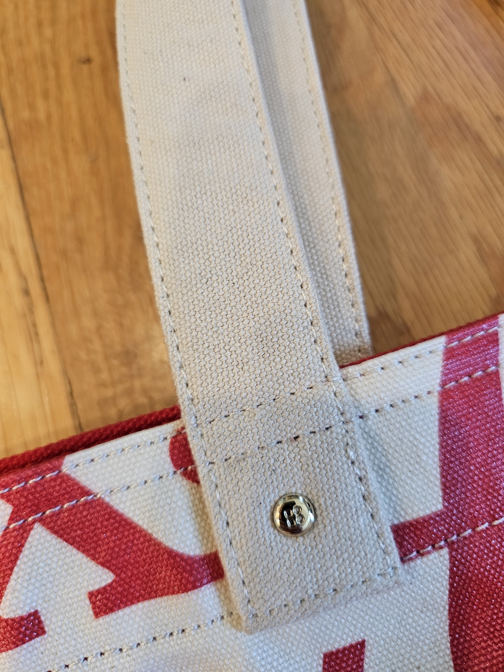 kate spade Red and Cream Alphabet Canvas Tote - Picture 3 of 9